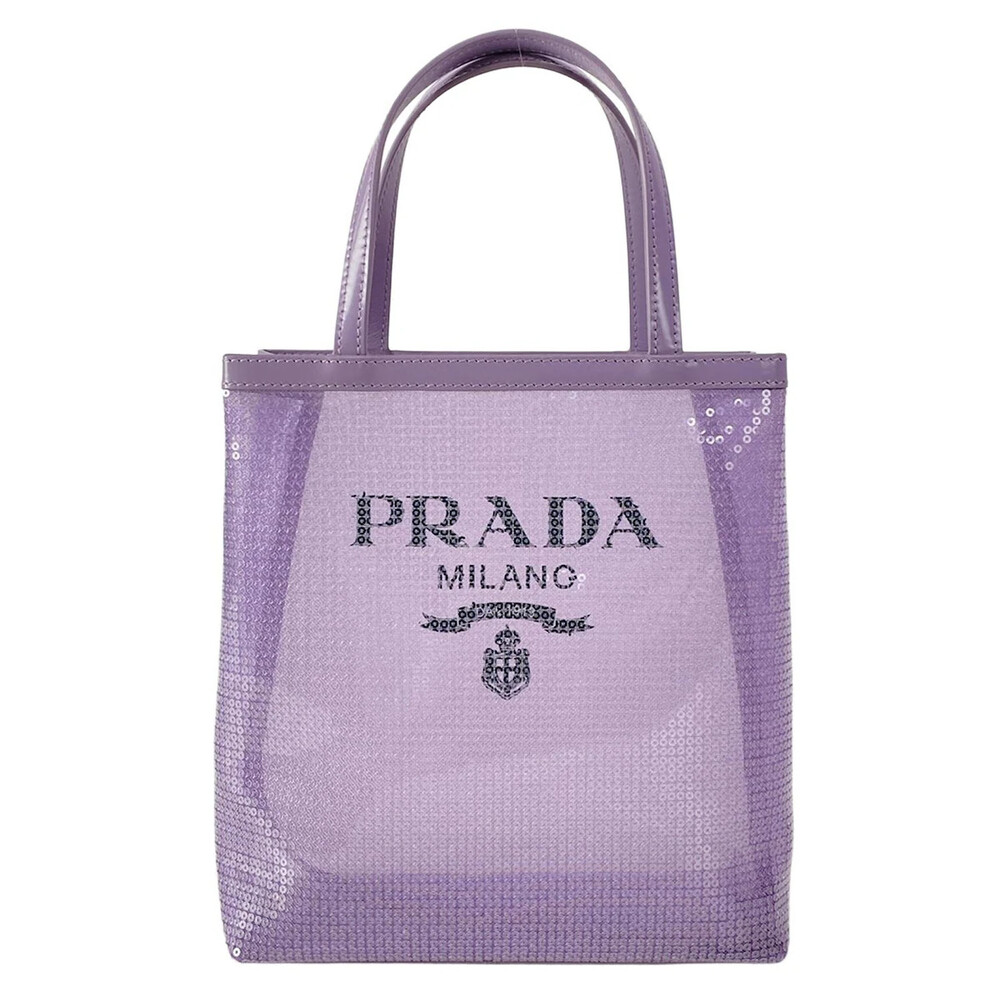 Prada Small Sequin Mesh Tote Bag Purple #304261P11B